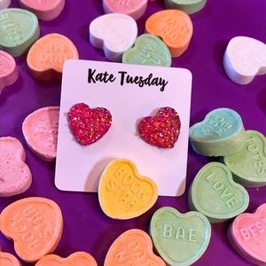 Red Glitter Earrings